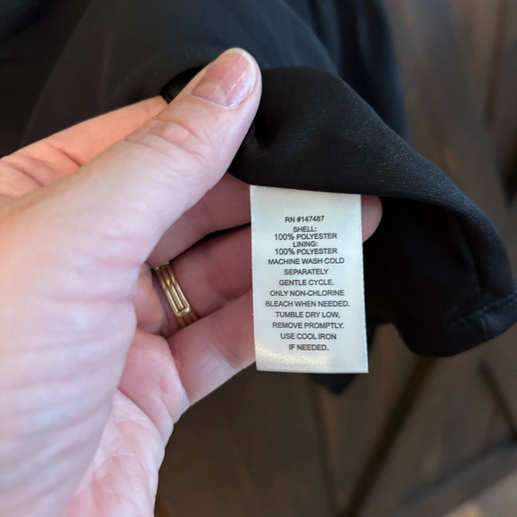 NWT Draper James Black Tie Neck Flounce Shift Long Sleeve Dress XL - Picture 6 of 11